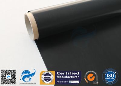 China Black Fire Resistant PTFE Coated Fiberglass Fabric 0.25mm 520 g / m2 for sale