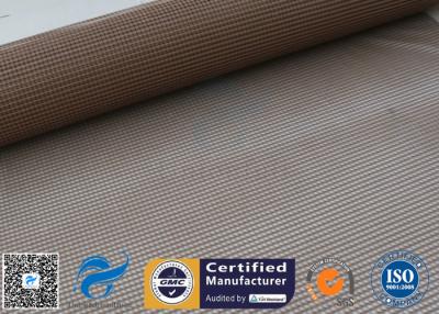 China PTFE Coated Fiberglass Fabric 4X4MM Brown Open Mesh Printing Conveyor Belt 260℃ for sale