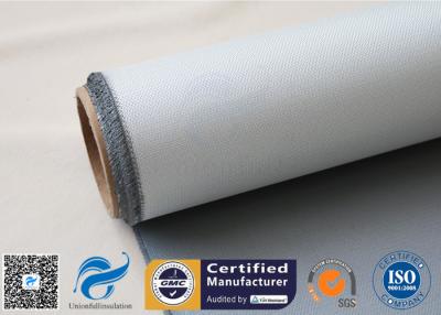 China 1 Side 18 Oz Grey Silicone Coated Fiberglass Fabric for Heat Insulation Pipe Cover for sale