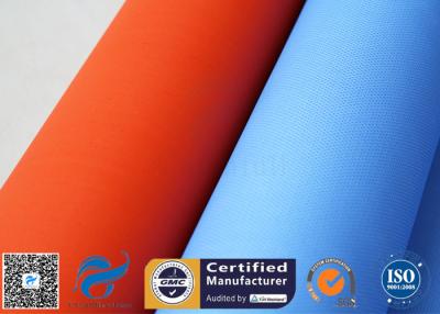 China Blue Rubber Silicone Coated Fiberglass Fabric Thermal Insulation Cover 18oz for sale
