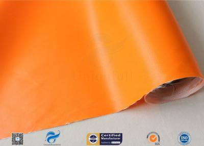 中国 0.5mmのオレンジのシリコーンの断熱材の火毛布のための上塗を施してあるガラス繊維の生地 販売のため
