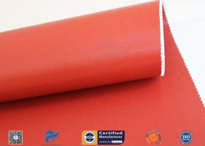 China 1150GSM Silicone Coated Fiberglass Fabric 0.85MM Red Fire Blanket 39.4