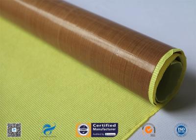 China 0.13mm Self - Adhesive Tape Brown PTFE Coated Fiberglass Fabric for sale