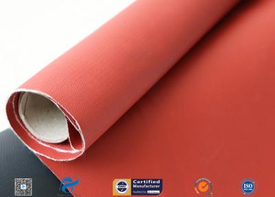China 510gsm 0.5mm Red Silicone Coated Fiberglass Fabric Oil Resistant Material for sale
