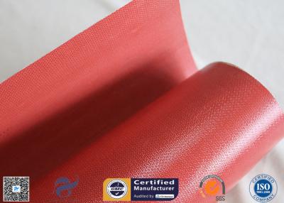 China High Intensity Welding Blanket Red Silicone Coated Fiberglass Fabric 590g Weight for sale