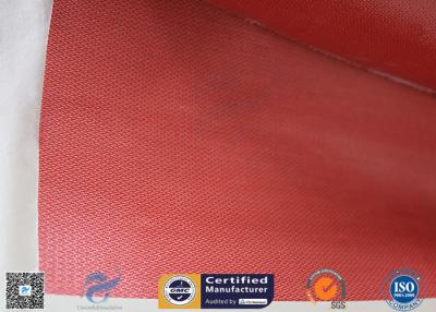 China Fire Protection Silicone Coated Fiberglass Fabric 260℃ 160g Coating Red Color for sale