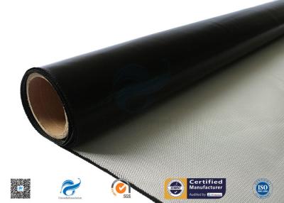 China Custom Black Silicone Coated Fiberglass Fabric Heat Protection High Strength for sale