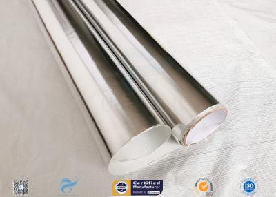 China tela de cristal revestida del papel de aluminio de la tela de la plata reflexiva ligera de 0.43m m E para los tubos en venta