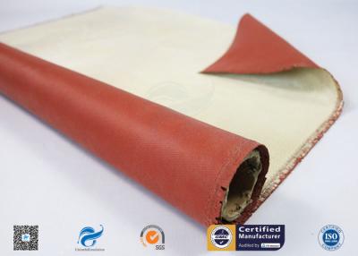 China 96% High Silica Cloth Coated With One Side Red Silicone For Fireproof for sale