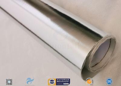 China 0.45mm Thick 13oz Silver Coated Fabric With Aluminium Foil For Facing for sale