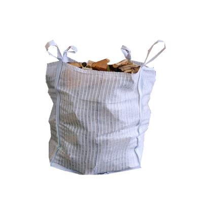 China 1500 Kg Breathable Firewood Bulk Bag Used For Packing Side Seam Loop for sale