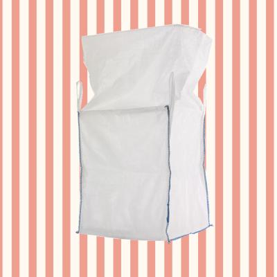 中国 1000 Kg White U Panel Bulk Bags Top Full Open Flat Bottom Breathable 販売のため