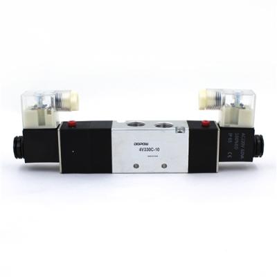 China 4V330C-10 5 Way 3 Position Solenoid Valve Directional Control 5 3 Way Pneumatic Valve for sale