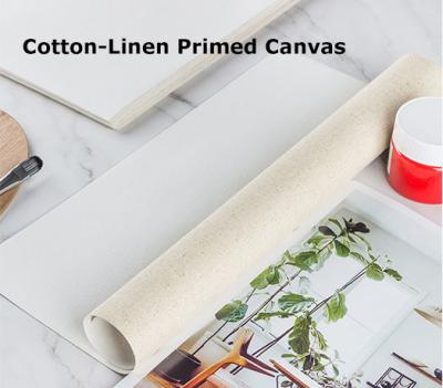 China Acid Free Art Medium Texture Triple Primed Painting Cotton Linen Canvas Roll for sale