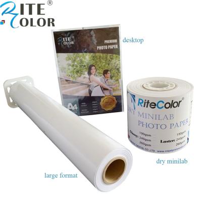 China Rolo lustroso do papel do brilho do papel da foto do Inkjet RC para a impressão digital de Canon/Epson à venda