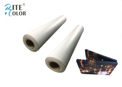 China Waterproof White Inkjet Cotton Canvas Roll Matte 410gsm For Pigment / Dye Ink for sale