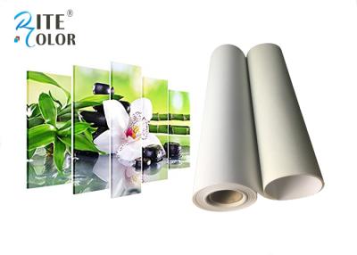 China 260g Roll To Roll Eco Solvent Media , Bright White Matte Polyester Digital Printing Canvas Roll for sale