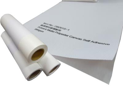 China Eco Matte Polyester Canvas Rolls Removable solvente 380gsm auto-adhesivo en venta