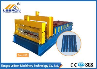 China 6500mm Length Glazed Roof Tile Roll Forming Machine Hydraulic Mould Cutting for sale