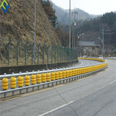 China Traffic Safety ISO EVA Buckets Rolling Guardrail PU PVC Roller Barrier For Highway for sale