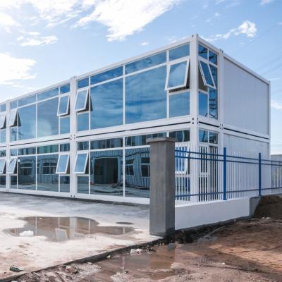 China Zontop Modern Luxury Quick Concrete Construction Complete Large Modular Prefab Glass House for sale