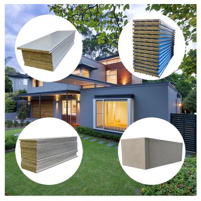 China Rock Woll Roof Sandwich Panels 75mm 50mm Construction Sandwich Panel for sale