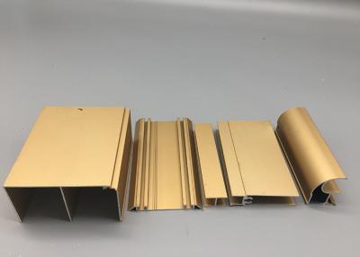 China Sandy Blasted Anodized Aluminum Profiles Gold Anodizing Extruded Profiles Aluminium for sale