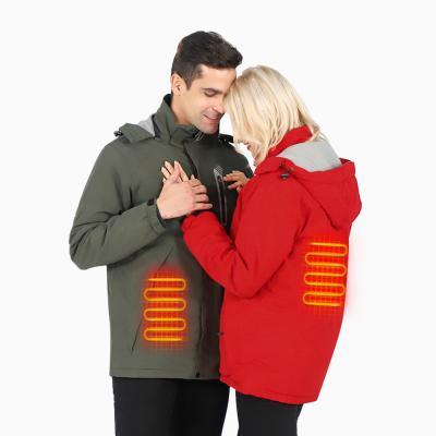 China Warm Outdoor Heated Intelligent Temperature Control Warm Hooded Coat Winter Thermal Men's Heated Jacket for sale