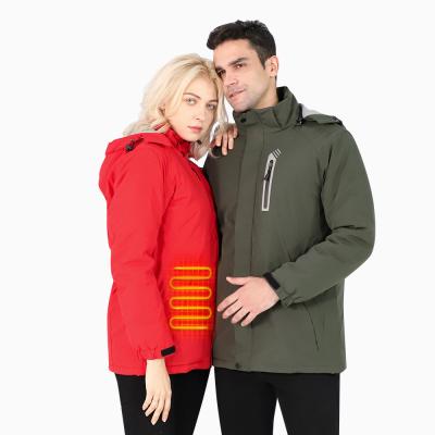 China OEM 7.4V Li-ion Battery Heated Winter Clothes Unisex Rechargeable Heated Jacket for sale