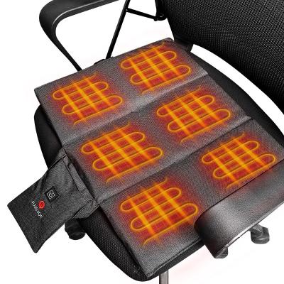 China USB Rechargeable Waterproof Heated Seat Cushion 5V Portable Car Heated Seat Pads with 3 Temperature Settings for sale