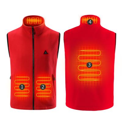 China Red Rechargeable Heated Gilet Winter Outdoor Heated Electric Thermal Waistcoat for sale
