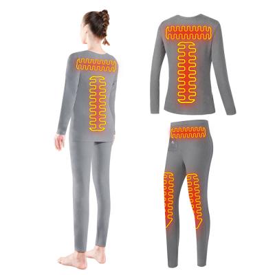 China Female Electric Heating Base Layer Heated Thermal Underwear Suit for Winter Sports for sale