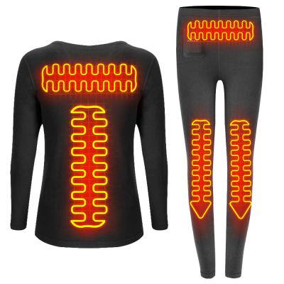 China Female Winter Battery Heating Base Layers Thermal Long Underwear Two Piece Suit for sale