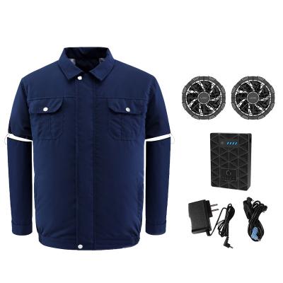 China Dark Blue Air Conditioned Shirts Quick Dry Air Conditioning Jacket for sale