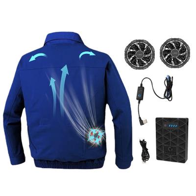 China ODM Blue Air Conditioned Shirts 7.2V Battery Cooling Jacket With Fan for sale