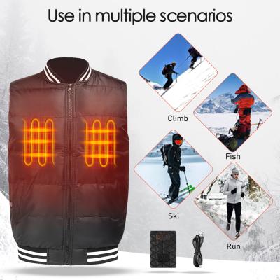 China Sustainable Heated Down Waistcoat Outdoor Heated Vest 5V USB Power for sale