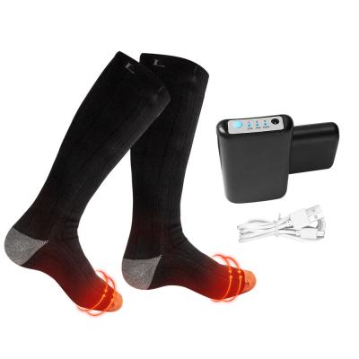 China 5V 4000mAh Sports Electric Heated Socks Knitted Battery Operated Socks for sale