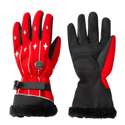 China 5V calentó la tela para mujer de Ski Mittens Heated Ski Gloves Lycra en venta