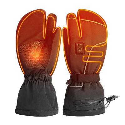 China Winter Skating 7.2V Rechargeable Battery Operated Heated Mittens Electric Thermal Heated Ski Mittens for Men Women for sale
