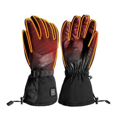 China Lithium Rechargeable Fishing Heated Winter Gloves 7.4V Battery Powered Electric Gloves for Skiing for sale