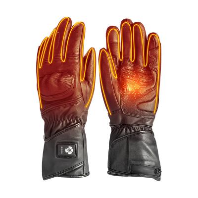 China Sheep Skin Rechargeable Battery Motorcycle Racing Cycling Winter Warmer Skating Ski Electric Heated Gloves for sale