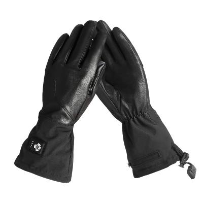 China Windproof Synthetic Leather Electric Heated Ski Gloves Battery Operated Gloves For Hunting for sale