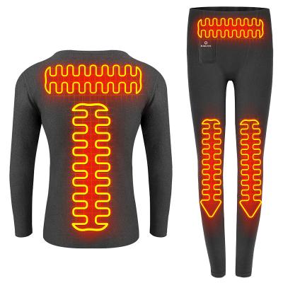 China Electric Heated Thermal Underwear Set Rechargeable Men's Travel Heated Pants and Top for sale