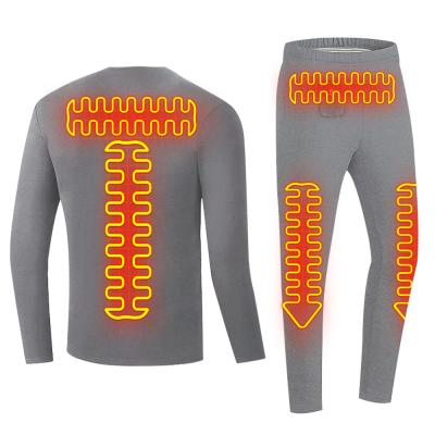 China Long Sleeve T Shirts Heated Thermal Underwear Wireless Remote Control Battery Powered for sale