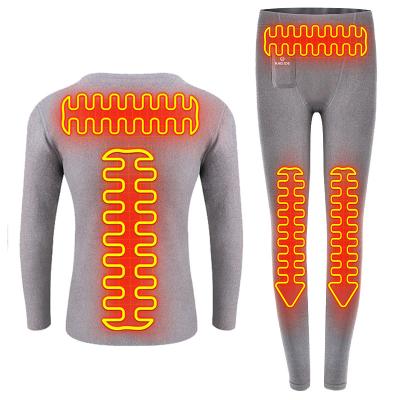 China Mensen draadloze afstandsbediening Elektrisch verwarmd Thermisch T-shirts met lange mouwen Ultrazachte basislaag Te koop