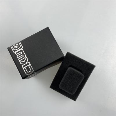 China Irregular  Hat Box Paper Watch Box With Black Foam Insert Silver Foil Logo for sale