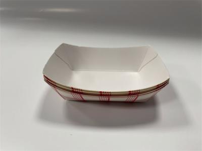 China FSC Red And White Paper Food Trays Cardboard Takeaway Trays For Bakery for sale