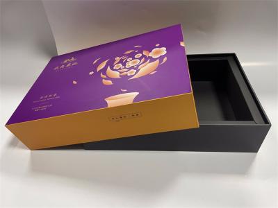 China Top And Bottom Rigid Gift Box Purple Magnetic Box Packaging for sale
