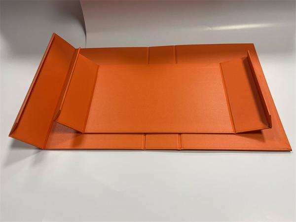 Quality Orange Collapsible Paper Box CMYK Rectangular Cardboard Box With Lid for sale