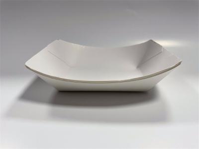 China Degradable Paper Food Tray White Disposable Food Boats Customized for sale